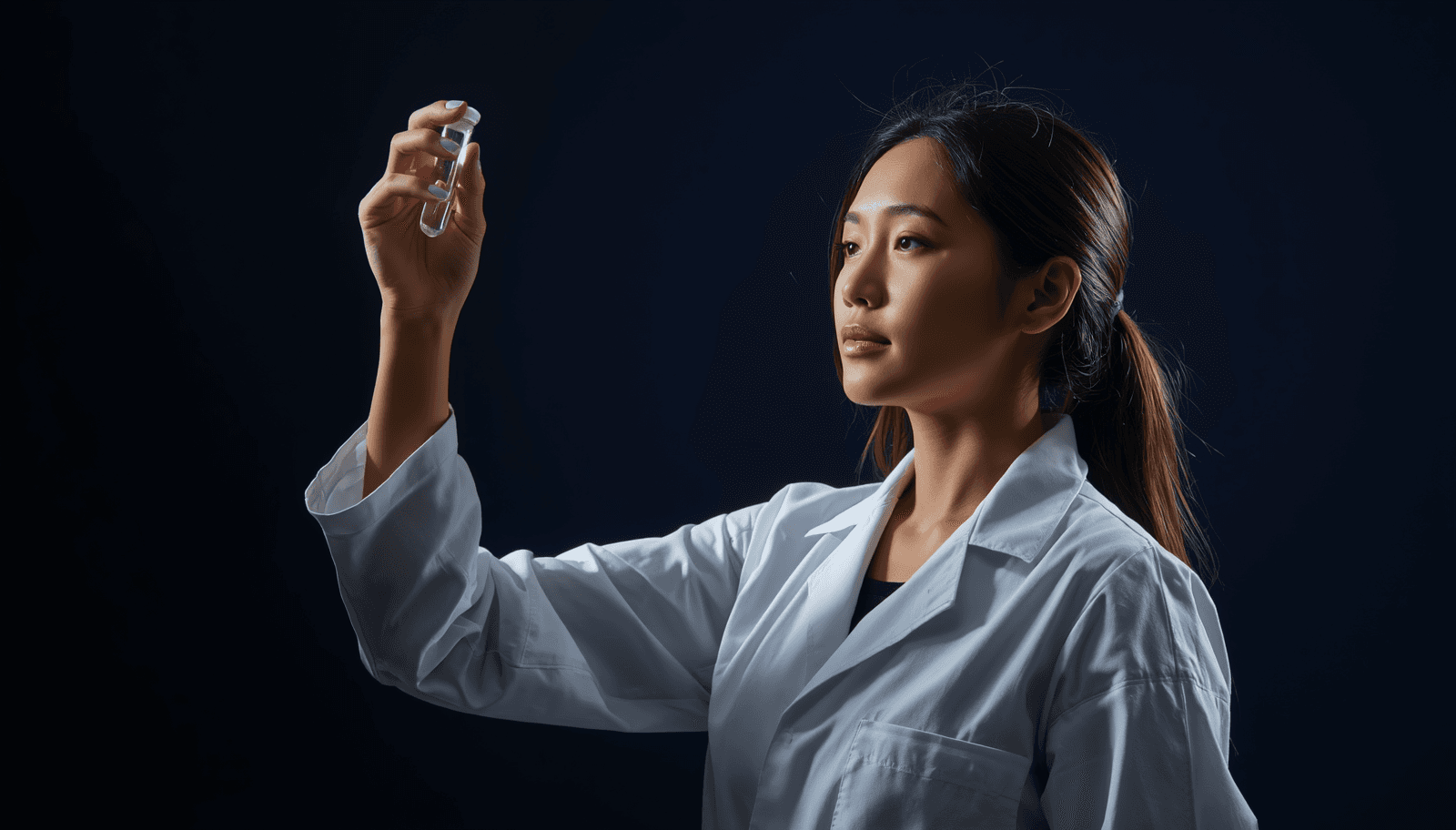 Filipino female medical technologist in white coat examining a specimen tube for MTLE urinalysis body fluids reviewer Philippines 2026